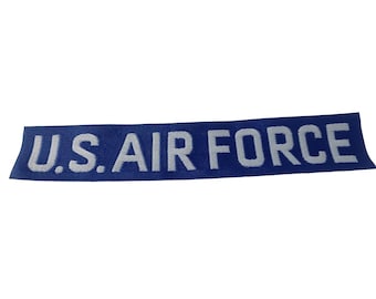 USAF U.S. Air Force Name Tape Patch Blue White Airman Veteran Korea Vietnam Vtg