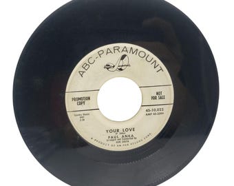 Paul Anka 45 RPM Record Lonely Boy / Your Love Vintage Promo Not For Sale