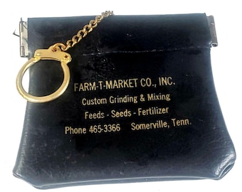 Squeeze Coin Change Purse Keychain Farm-T Market Seed Advertising Promo Vintage