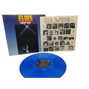 Elvis Presley Moody Blue Blue Vinyl LP Record RCA APL1-2428 With Insert Vintage