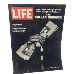 Life Magazine August 15 1969 The Dollar Squeeze Experiments In Marriage Vintage