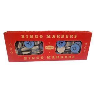 Whitman Bingo Replacement Blue Cardboard Markers 200 Plus W/box Vtg 1995 Prop