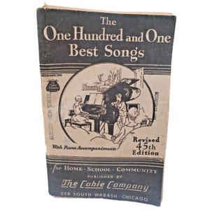 One Hundred and One Best Songs Song Book Cable Company Chicago Vintage