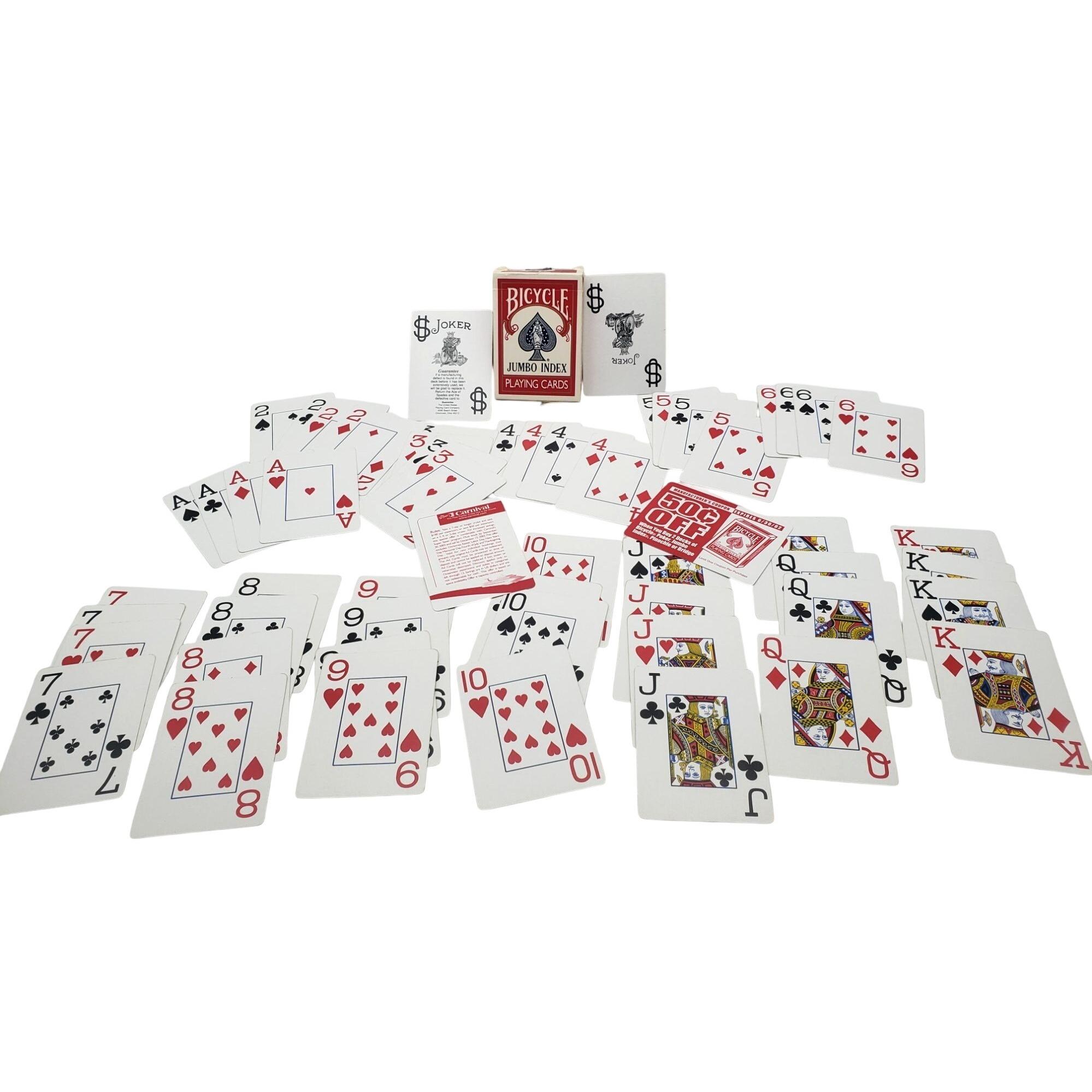 Bicycle Jumbo Index Playing Cards Jokers Set Made in USA Vintage