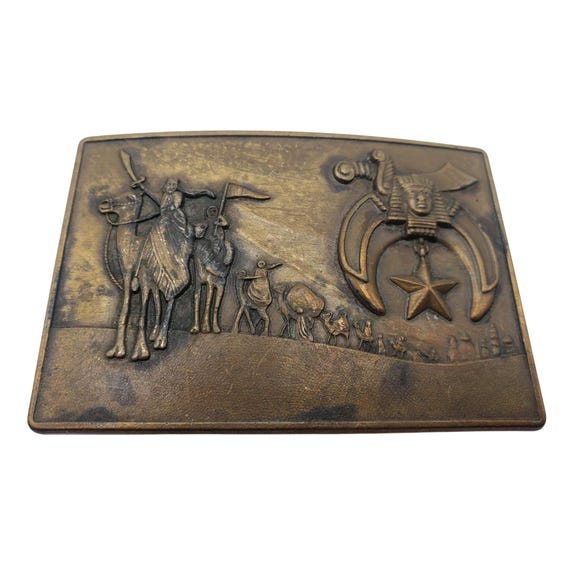 Harry Klitzner Shriners Buckle Bronze Masonic Freemason Vintage Mason