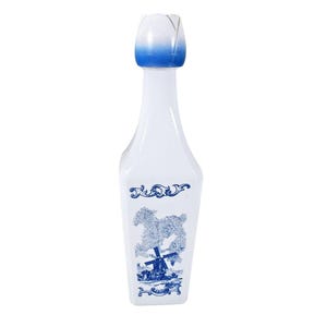 Vandermint Liqueur Bottle Blue Holland Windmill Tulip Top Empty Liquor Vintage