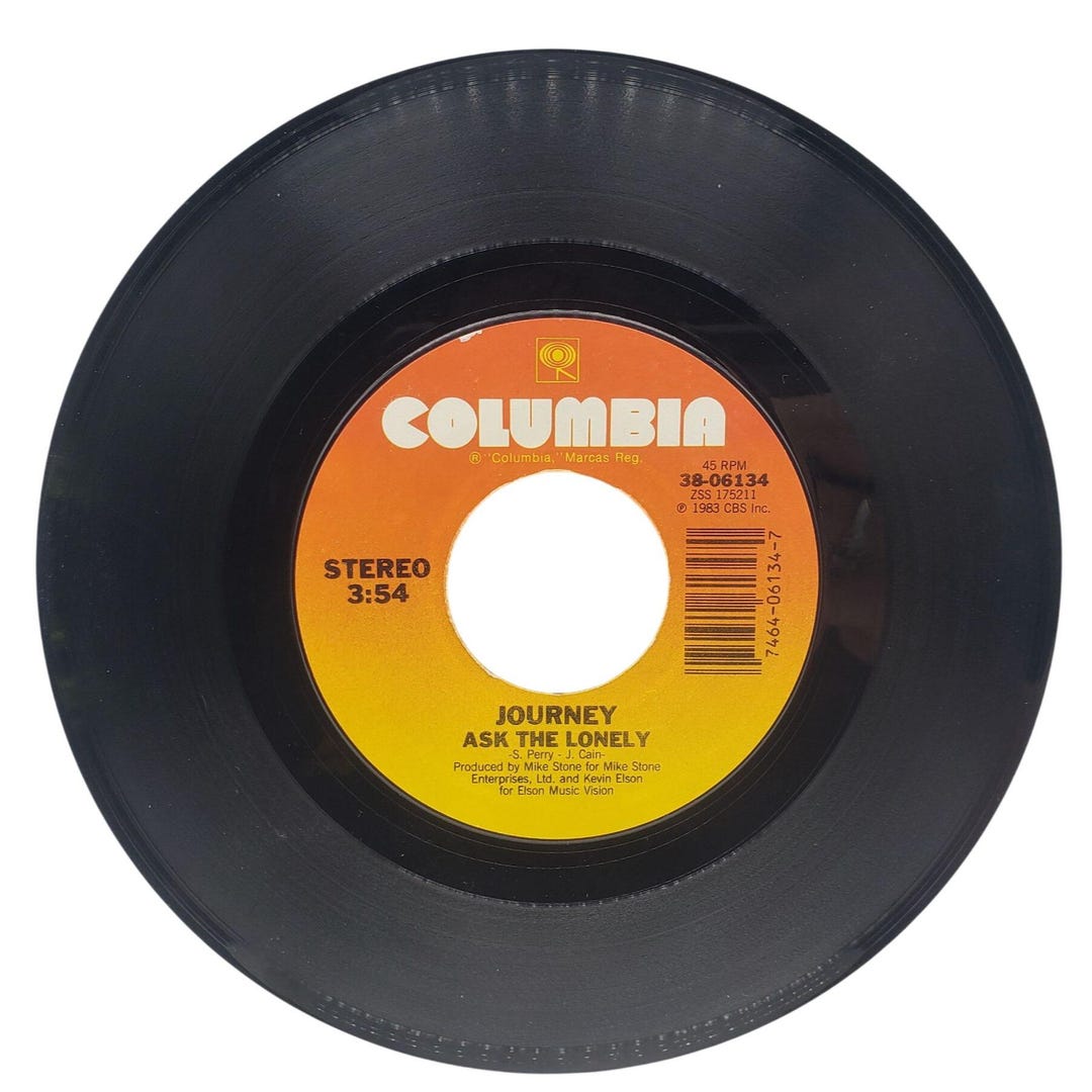Journey Ask the Lonely / Suzanne 45 RPM Vinyl Record 1983 Columbia ...
