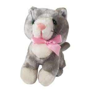 Russ FRISKIES LITTLE Gray Kitten Cat Grey Stuffed Animal Vintage 1980s