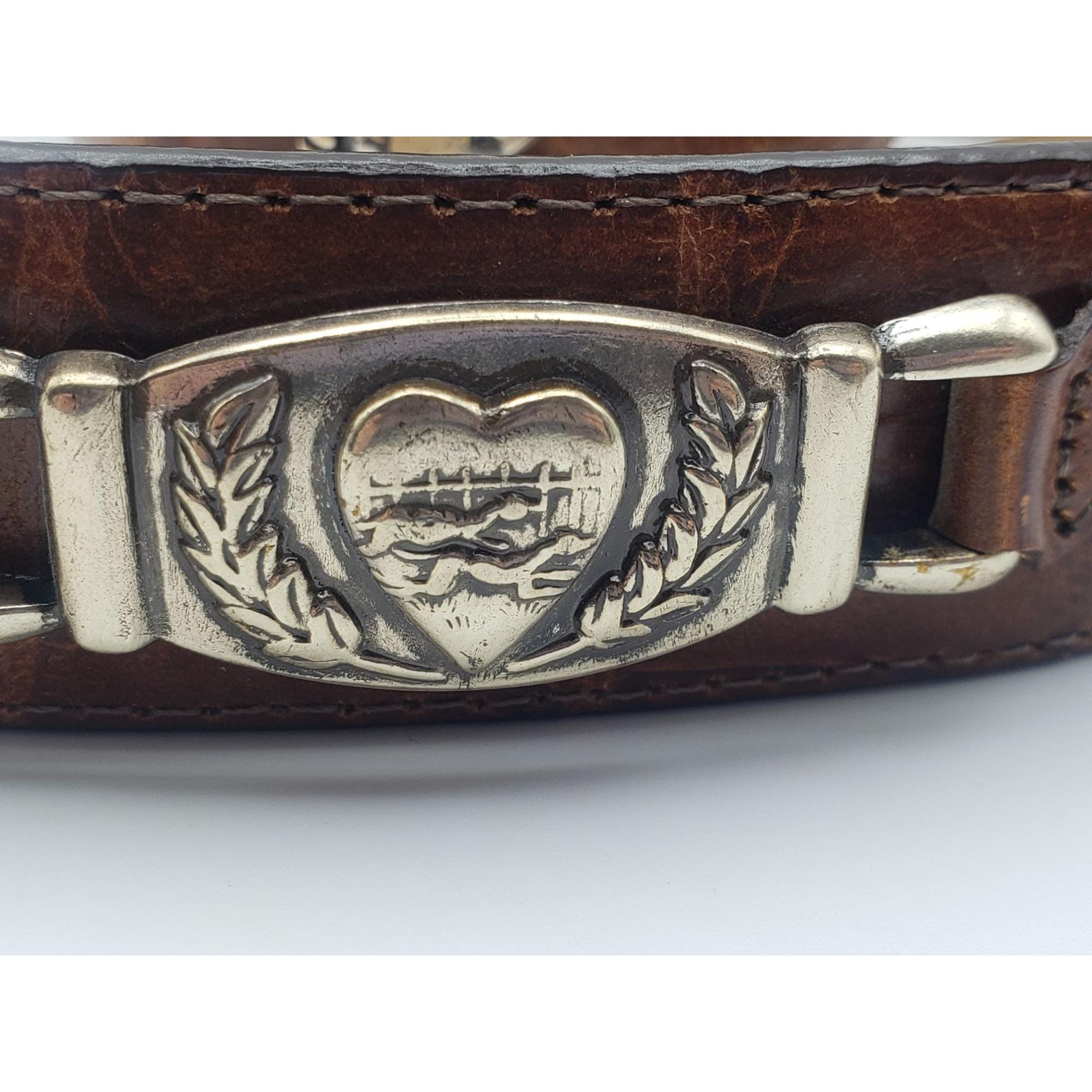 Brighton Brown Leather Equestrian Belt Derby Silver Horse 