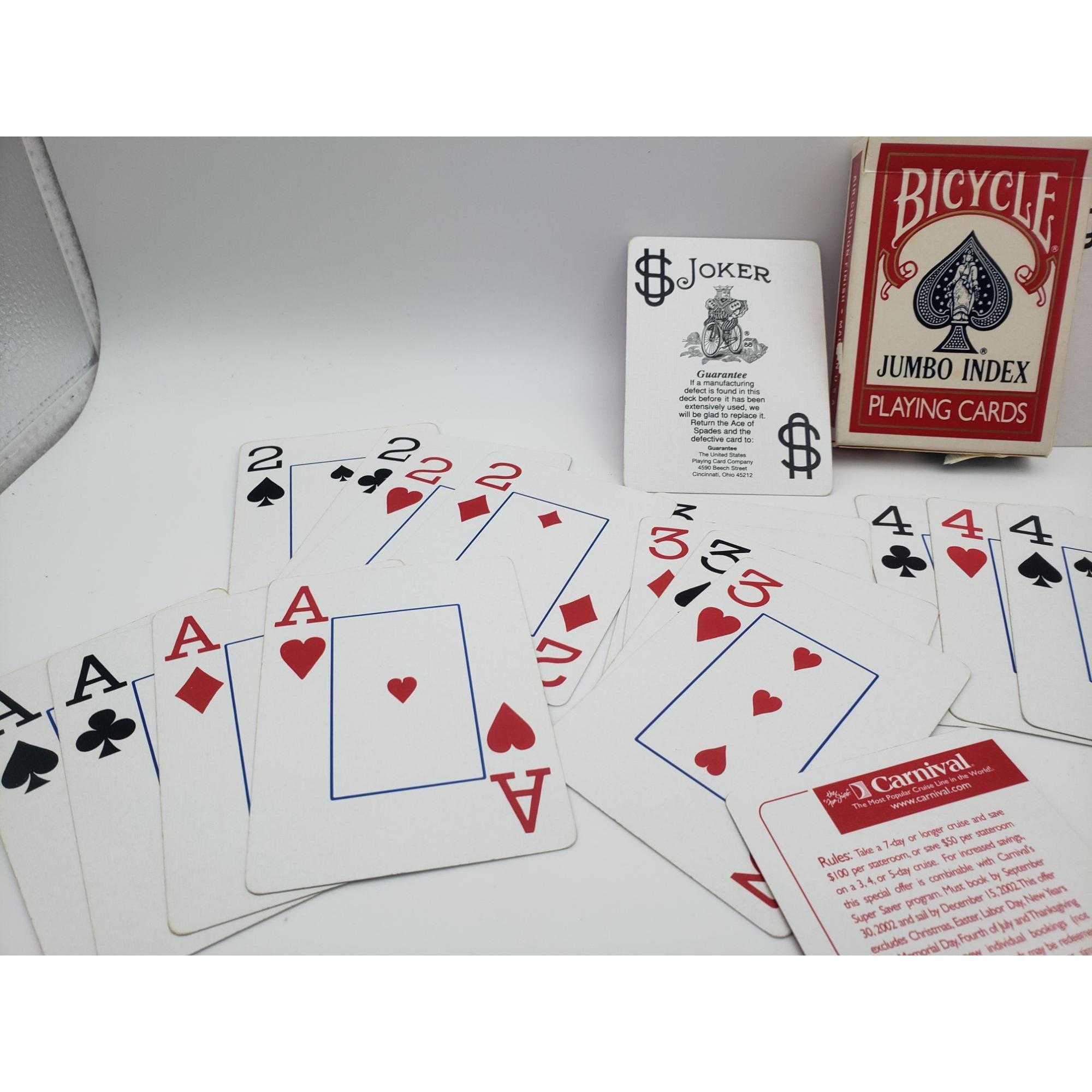 Bicycle Jumbo Index Playing Cards Jokers Set Made in USA Vintage