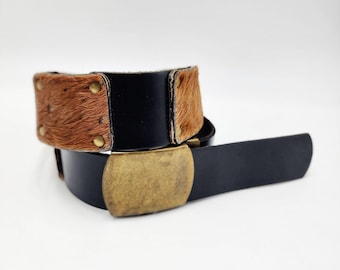 80s Zebra Print Pony Hair Belt // Wide Belt - Etsy display picture 1