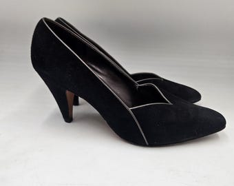 Sesto Meucci vintage suède pumps effen zwarte hakken maat 6