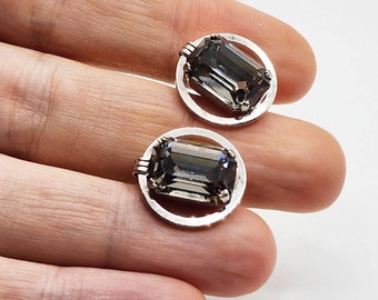 Boutons De Manchette Vintage Homme Destino - Argent Brossé - Occasion