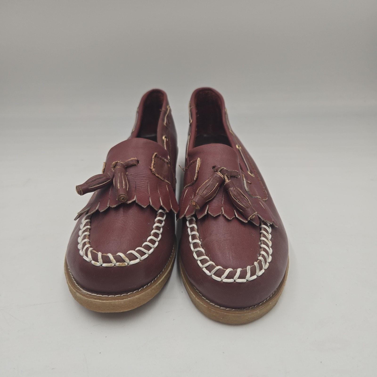 Vintage 90s Woodbridge Leather Tassel Kiltie Loafers Sz 7