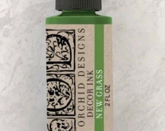 Iron Orchid Designs New Grass Decor Ink Stamps IOD Mixed Media Crafts NEW 2 OZ