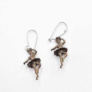 Vintage Ballerina Ballet Dancer Handcrafted Sterling Silver Dangle Earrings