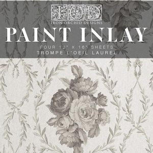 Trompe L&#39;oeil Laurel - Paint Inlay - IOD Iron Orchid Designs