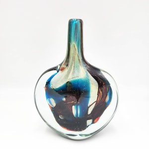 Vtg. Michael Harris Art Glass Mid Century Modern Fish Head Axe Mdina Vase Malta