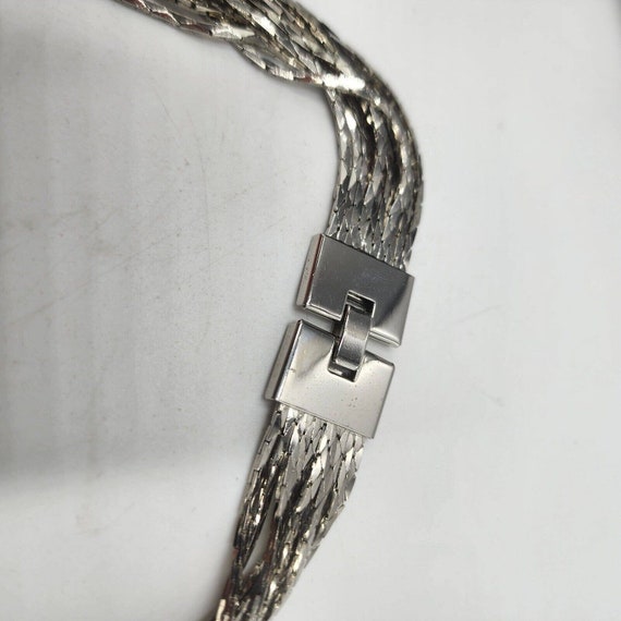 Vintage Multi Strand Silver Tone Chain Necklace 3… - image 4