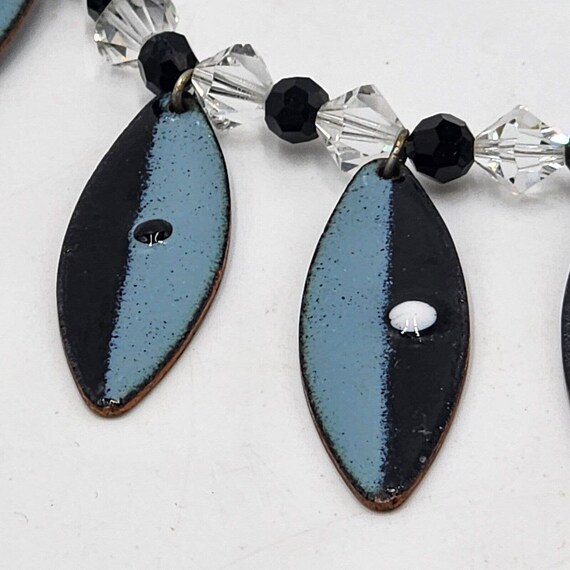 Vintage Mid-Century Modern Copper Blue Enamel Rev… - image 2