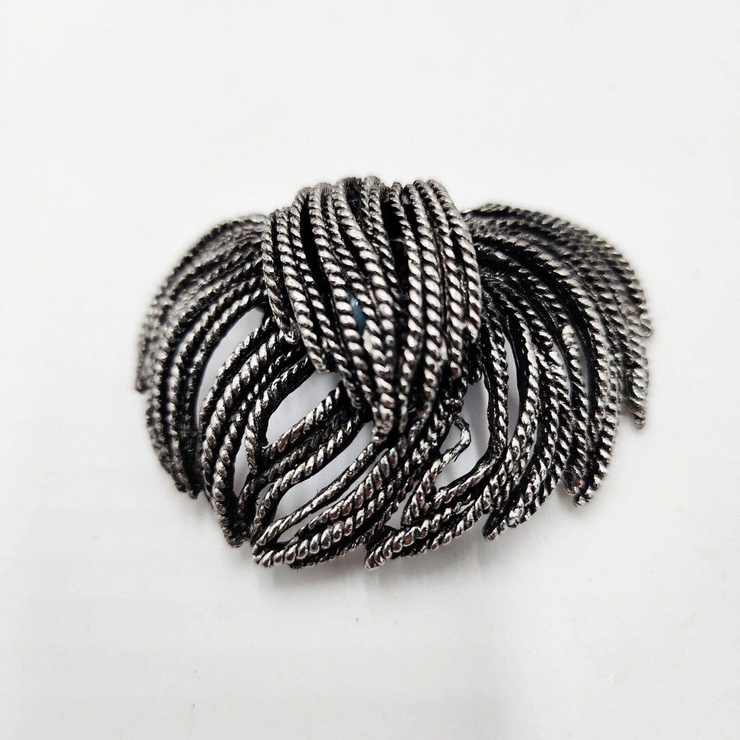 Vintage Musi Dress Clip Silver Tone Weepy Draping Rope Bow - Etsy
