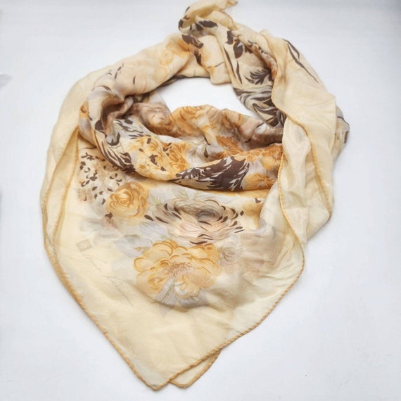 Vintag Anne Klein All Silk Scarf Large 35" Square… - image 1