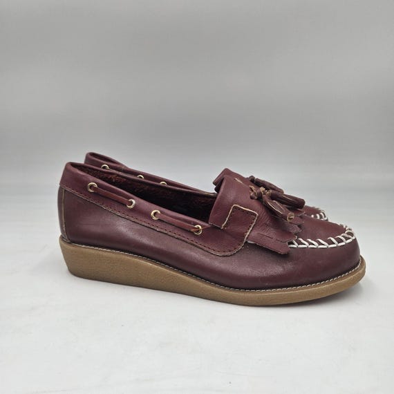 Vintage 90s Woodbridge Leather Tassel Kiltie Loafers Sz 7