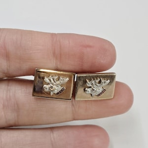 Vintage LOOM Loyal Order Of Moose Lodge Hickok Cufflinks Rose Gold Tone