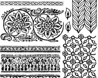 Bohemia Decor Stamp 12x12&quot; Iron Orchid Designs Crafting Upcycling IOD