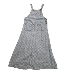 VTG Pulp Overall Dress Floral Sz S Earthy Tencel Lyocell Pockets USA Cottage image 2