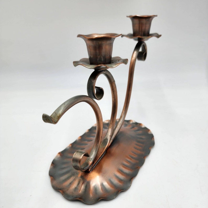 Vintage Gregorian Copper Spiral Candle Holder Made in USA 2 Etsy