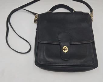 Coach Vintage Black Station Leather Crossbody Bag Shoulder Bag