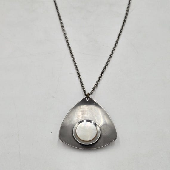 Vintage Lord Python Abalone Shell Pendant Necklac… - image 1