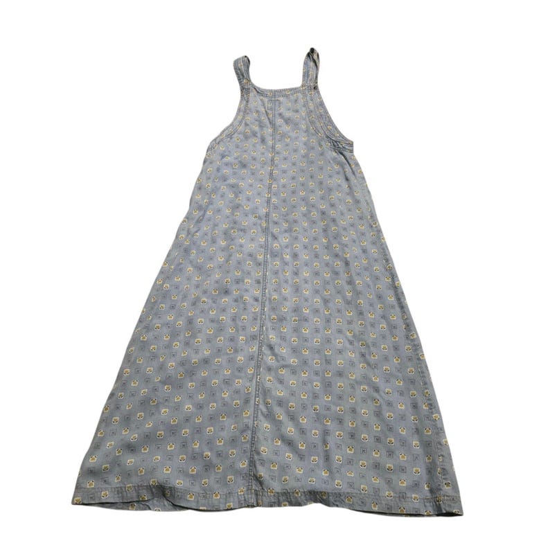 VTG Pulp Overall Dress Floral Sz S Earthy Tencel Lyocell Pockets USA Cottage image 3
