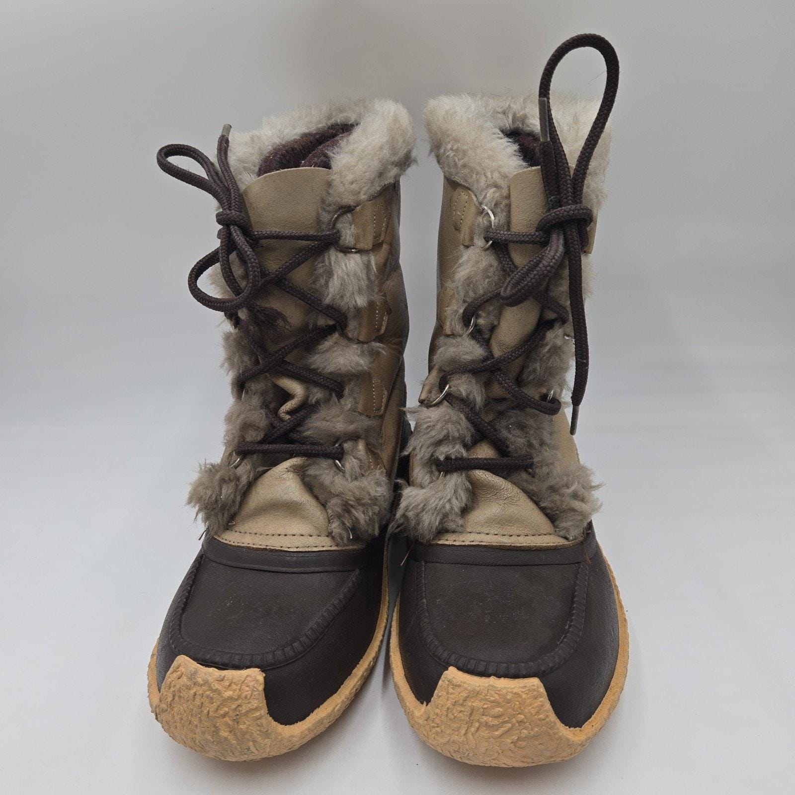 VINTAGE Sorel Nanook Boots Size 8 SOREL VTG SOREL Nanook Ivory Leather Wool Winter Snow Boots  main image 2