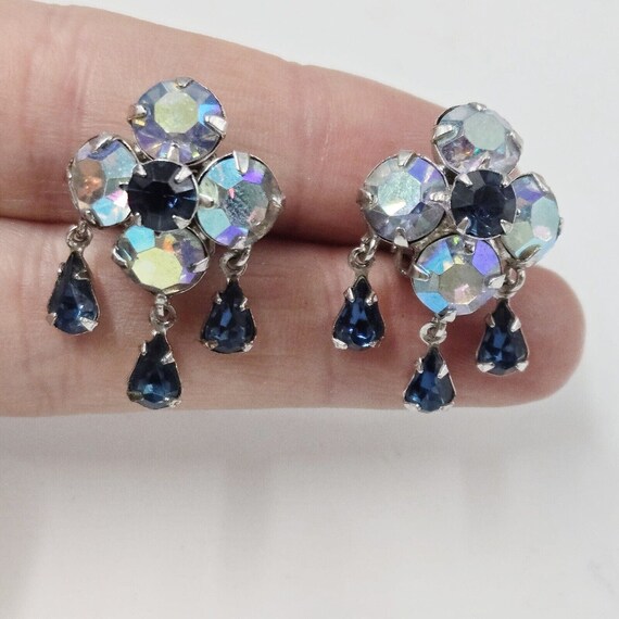 Vintage Adele Simpson High End Blue Aurora Crystal