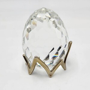 Vintage Swarovski Crystal Egg Paperweight With Stand 010055 Retired 1992