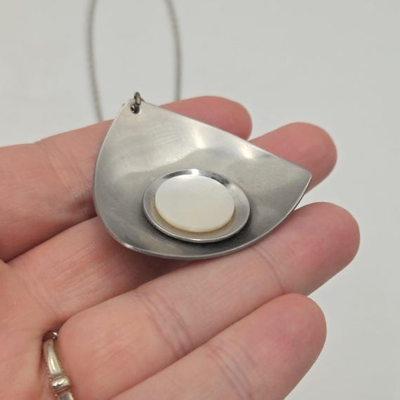 Vintage Lord Python Abalone Shell Pendant Necklac… - image 3