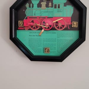 Horloge murale ferroviaire vintage - Pièce d&#39;horlogerie classique sur le thème du train - Décoration industrielle de gare - Horloge de locomotive ancienne - Cadeau de collection