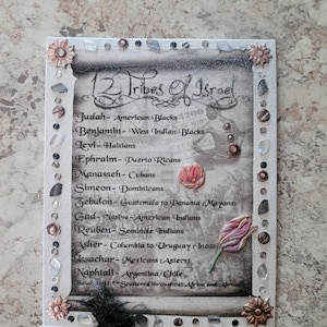 Framed wall art 12 Tribes of Israel Wall Art – Ancestral Lineage Decor, Mixed Media Canvas, Handmade Spiritual Wall Hanging, Truth Art