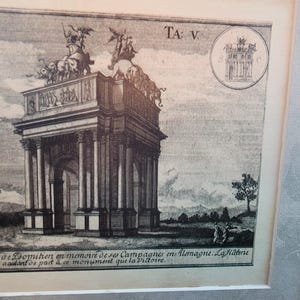 History english french vintage print arc de triomphe de domitien historical architecture engraving