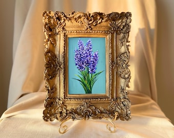 Lavendelolieverfschilderij: ingelijste botanische kunst, vintage stijl