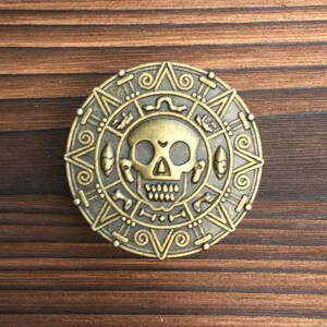 Skull Drawer Knobs in Brass Round Pirate Cabinet Knobs in Brass for Pirate Room Decor Boy Dresser Knobs Pirate Doubloon image 5
