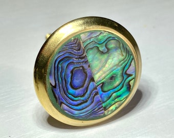 Abalone Drawer Knob - Mermaid dresser knob - Gold and Pearl Hardware