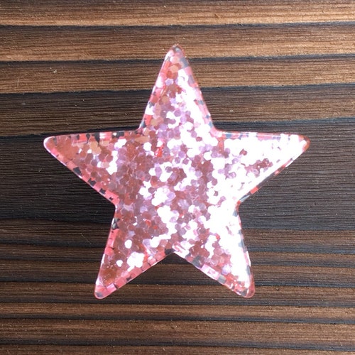 Pink Glitter Star Drawer Knob Knob Star Shaped Made Etsy