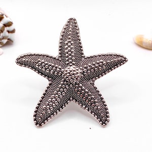 Starfish Drawer Knobs in Silver - Starfish Cabinet Knobs Beach Decor - Nautical Home Decor Dresser Knobs - Animal Shaped Knobs