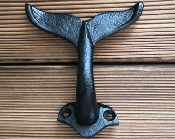 Whale Tail Wall Hook in Black - Black Whale Tail Towel Hook - Nautical wall Decor - Coat Hanger Whale