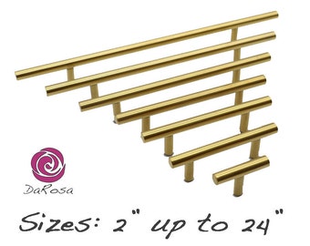Modern Gold Drawer Pulls Brushed - Mid Century Modern Cabinet Pulls