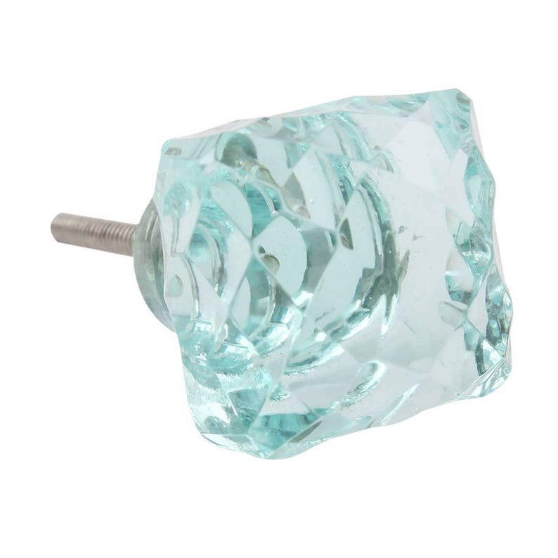Aqua Glass Knobs Square Glass Knobs for Coastal Etsy