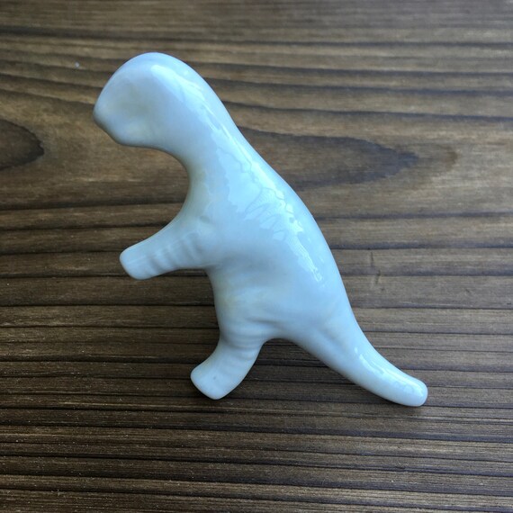 Dinosaur Drawer Knob White Ceramic Dinosaur Knob Dinosaur Etsy